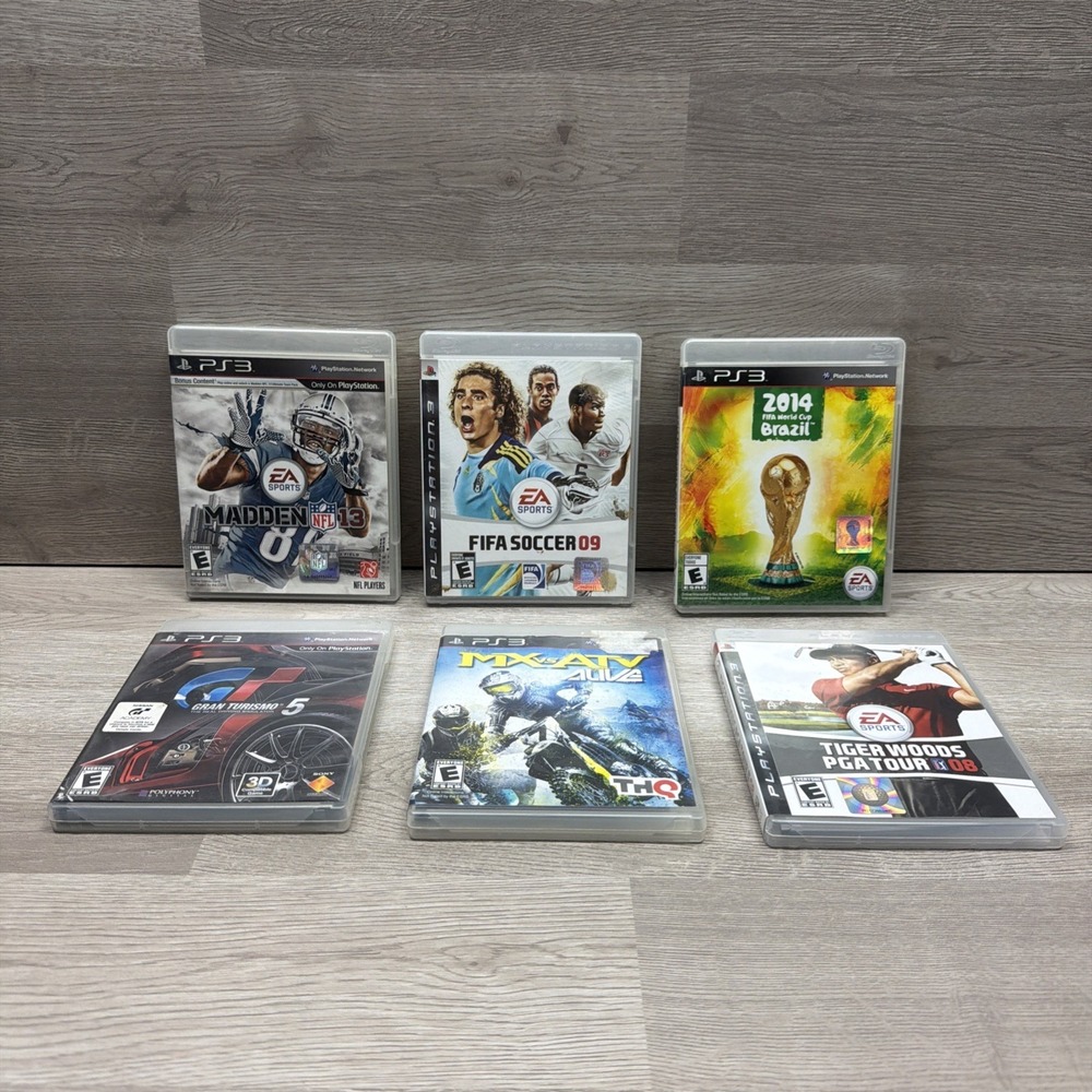 PS3 PlayStation Sports Lot Bundle (6) Madden, FIFA, Golf, ATV, Racing All Tested